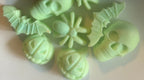 Glow-in-the-dark colored embeds for Pear-anormal Activity goat milk soap