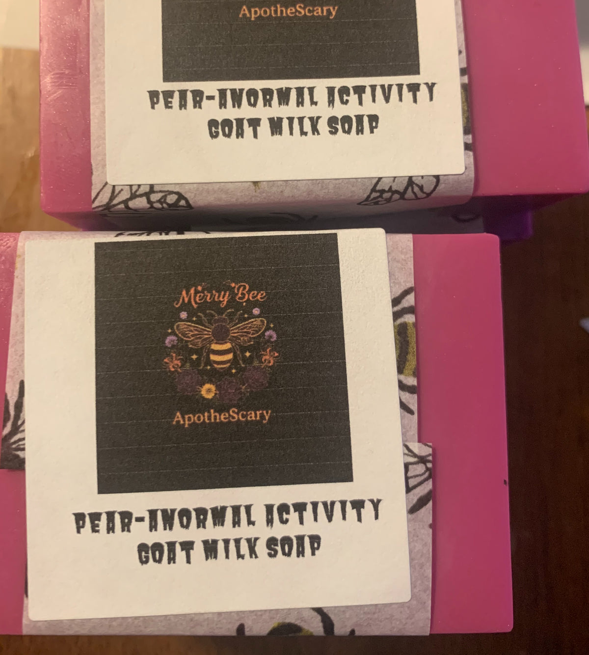 Packaged Pear-anormal Activity goat milk soap from Merry Bee Apothecary