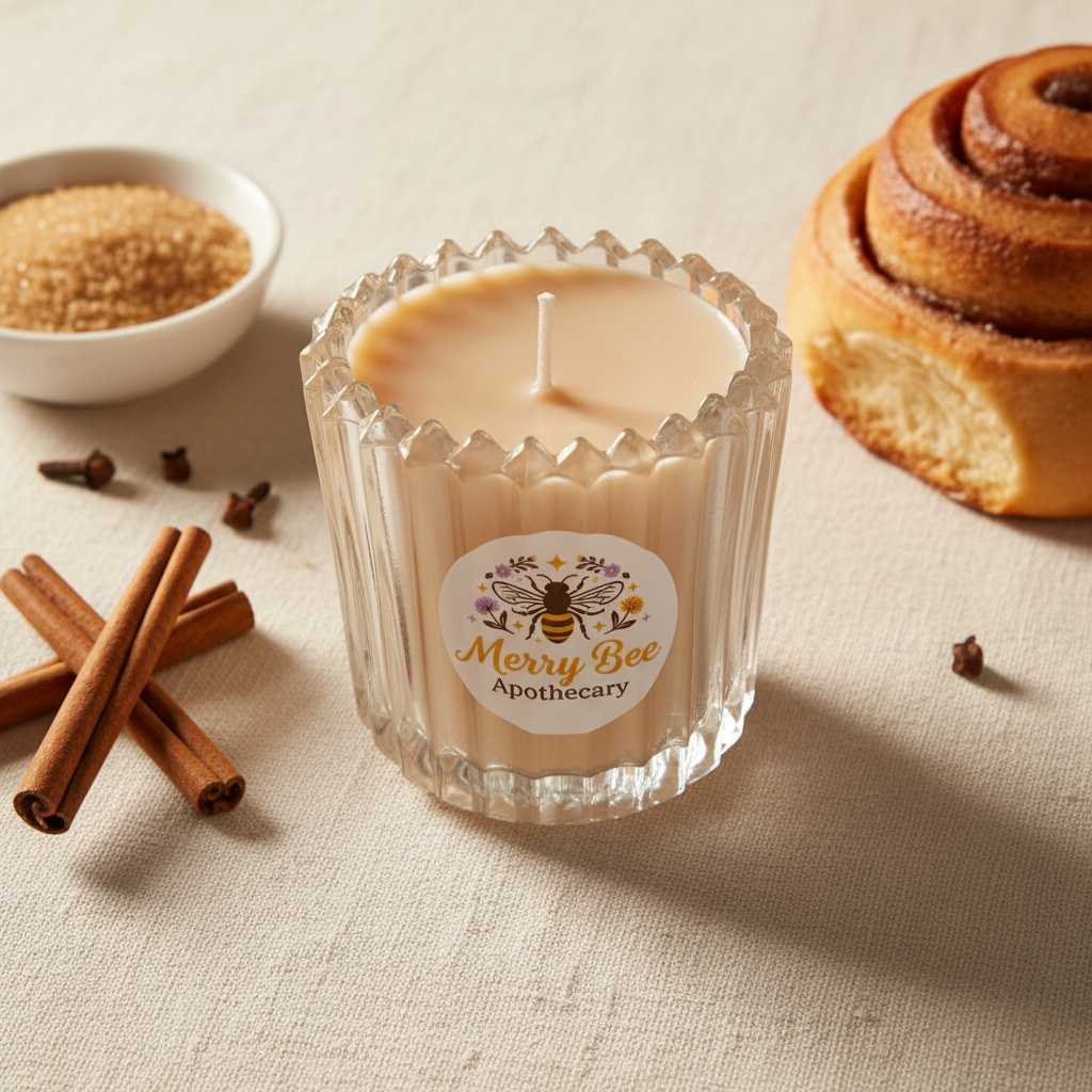 Cinnamon Bun Votive - Overhead Styling