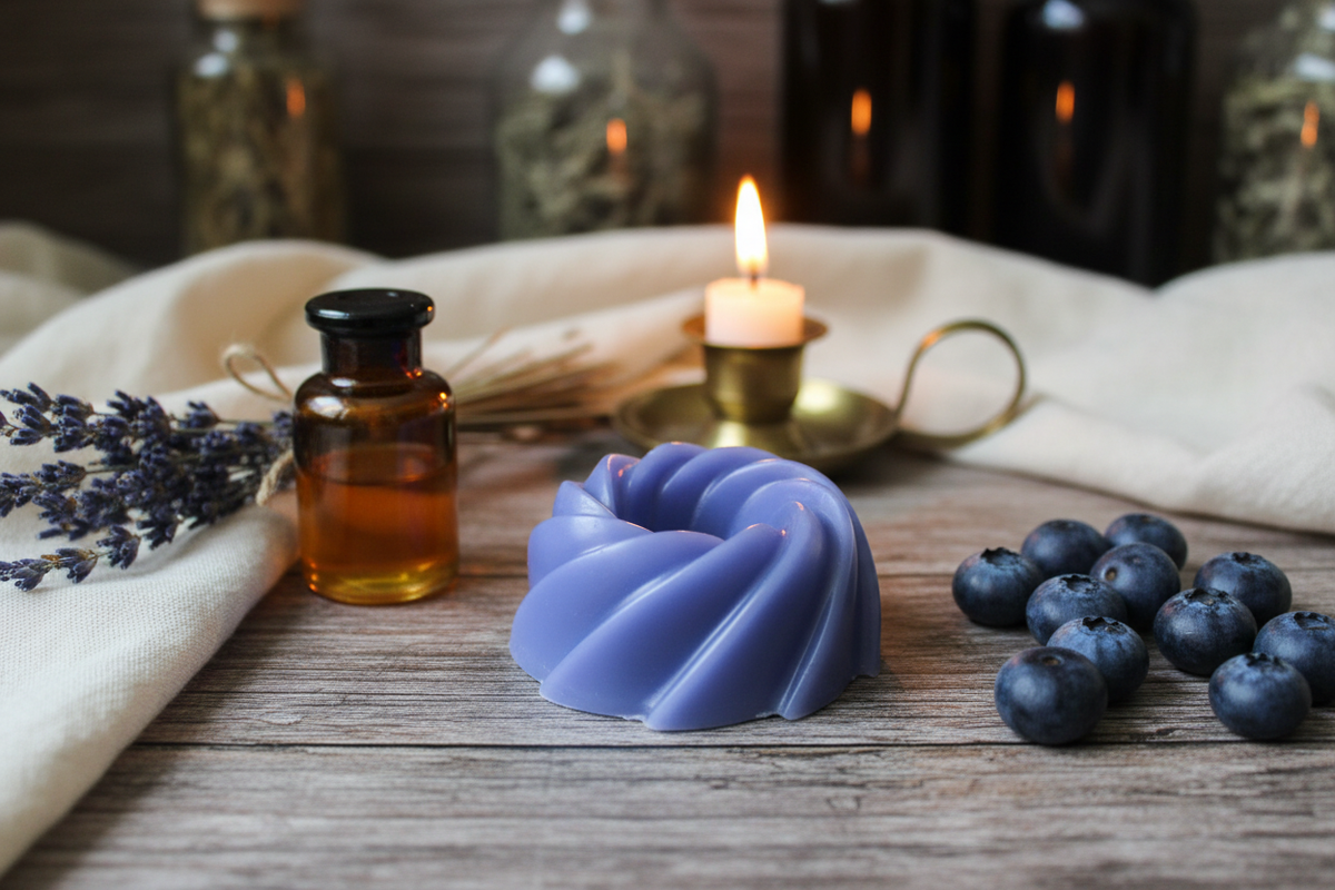 Blueberry Cobbler Large Swirl Wax Melt - lifestyle photo