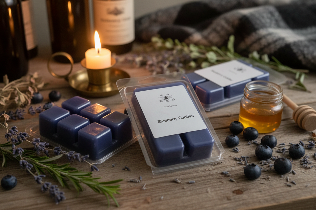 Blueberry Cobbler Wax Melts - cozy lifestyle product photo