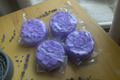 Lavender and sage goat milk soap bars with embossed floral design