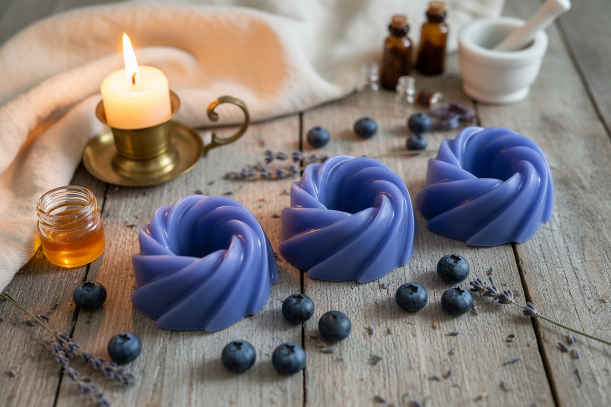 Blueberry Cobbler Large Swirl Wax Melt 3-Pack - lifestyle photo