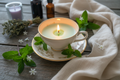 Mint Tea Cup Candle - lifestyle photo